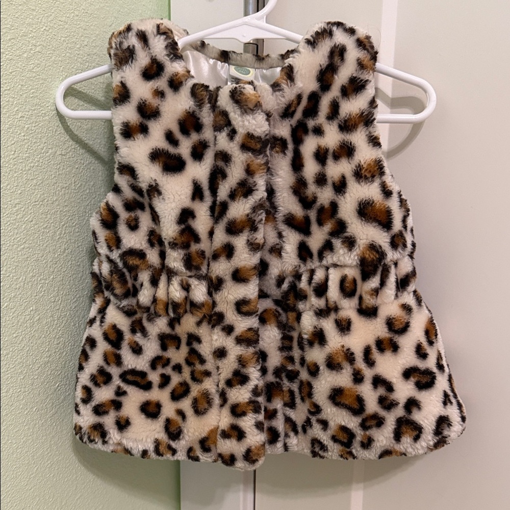 Leopard Print Faux Fur Vest - 12M